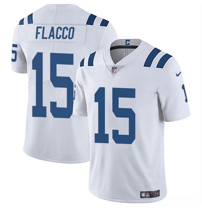 Men's Indianapolis Colts #15 Joe Flacco White Vapor Limited Football Stitched Jersey