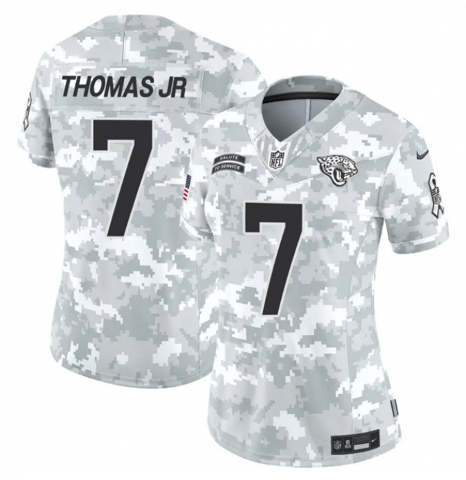 Women's Jacksonville Jaguars #7 Brian Thomas Jr. 2024 F.U.S.E Arctic Camo Salute To Service Limited Stitched Football Jersey(Run Small)