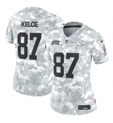 Women's Kansas City Chiefs #87 Travis Kelce 2024 F.U.S.E Arctic Camo Salute To Service Limited Stitched Football Jersey(Run Small)