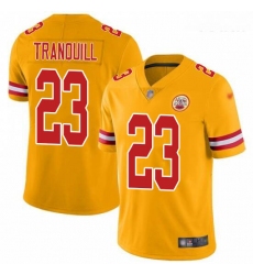 Men's Kansas City Chiefs #23 Drue Tranquill Nike Yellow Limited Stitched Jersey