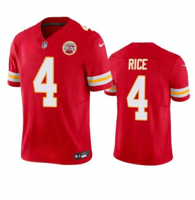Men's Kansas City Chiefs #4 Rashee Rice Red 2024 F.U.S.E. Vapor Untouchable Limited Football Stitched Jersey
