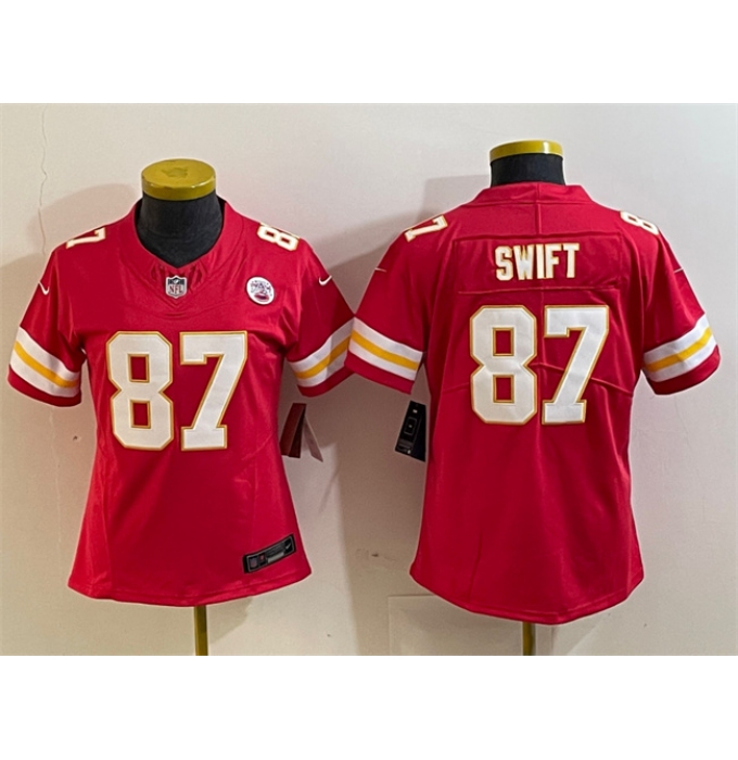 Youth Kansas City Chiefs #87 Taylor Swift Red 2023 F.U.S.E. Vapor Untouchable Limited Football Stitched Jersey